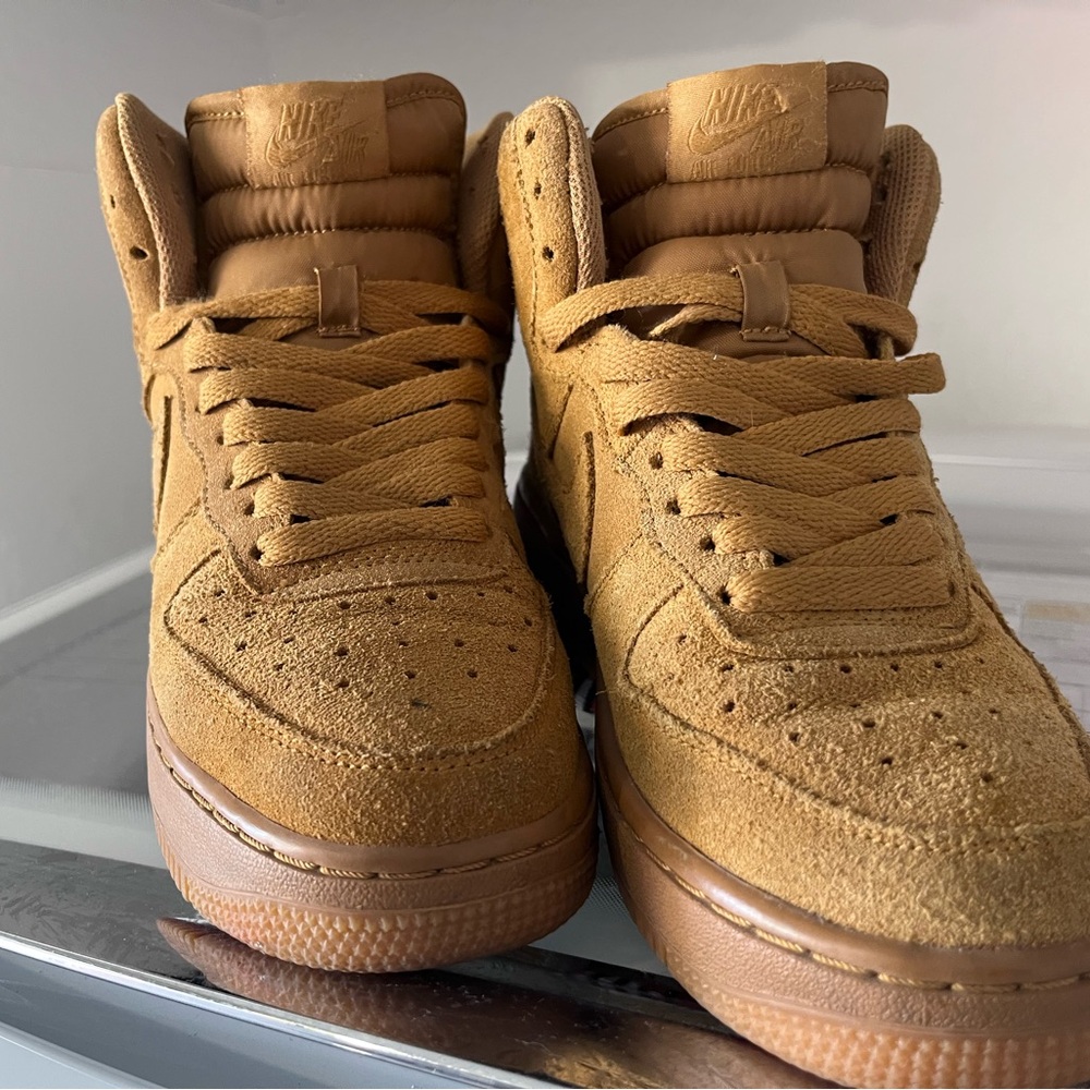 Nike High-Top Sneakers in Tan Suede
